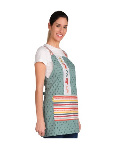 GREMBIULE MAESTRA STRISCE E NUMERI. Grembiuli e camici da insegnante