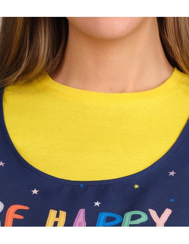 ESTOLA MAESTRA BE HAPPY A CUADROS. Batas y pichis para maestra