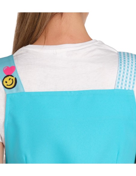 GREMBIULE MAESTRA SMILE BLU PASTELLO. Grembiuli e camici da insegnante