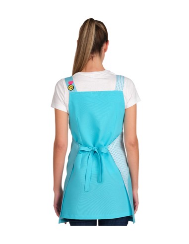 ESTOLA MAESTRA AZUL PASTEL SMILE. Delantales y pichis para maestra