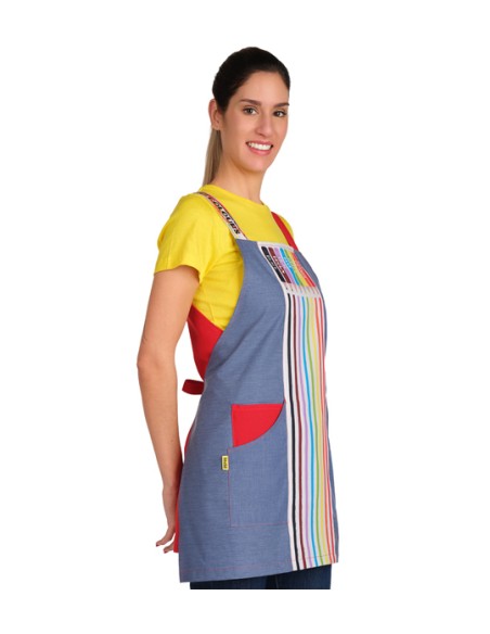 ESTOLA MAESTRA LAPIZ COLORES. Delantales, batas y pichis para maestra