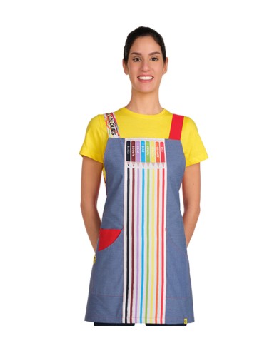 ESTOLA MAESTRA LAPIZ COLORES. Delantales, batas y pichis para maestra