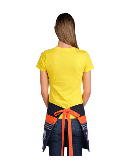 DELANTAL MAESTRA ESTAMPADO MUÑECOS DE ANIMALES.