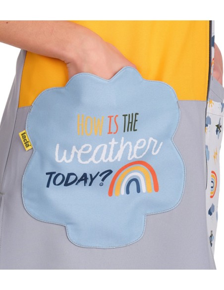 VESTITO MAESTRA NUVOLE. Giacca, grembiules da scolastiche