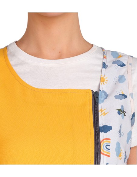 VESTITO MAESTRA NUVOLE. Giacca, grembiules da scolastiche