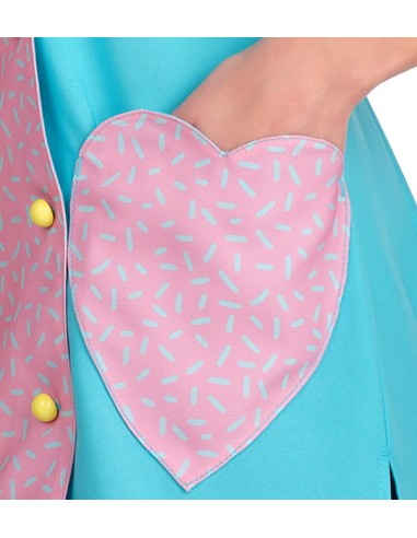 PICHI MAESTRA CORAZONES CON BOTONES AMARILLOS