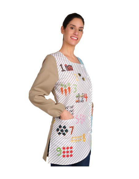 BATA MANGA LARGA MAESTRA GRANJA. Estolas batas y pichis para maestra