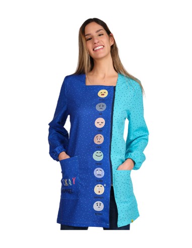 BATA MANGA LARGA MAESTRA EMOCIONES. Batas y pichis para maestra