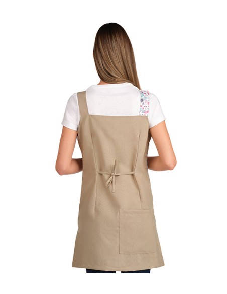 VESTITO STAMPA FIORI BEIGE. Giacca, grembiules da scolastiche