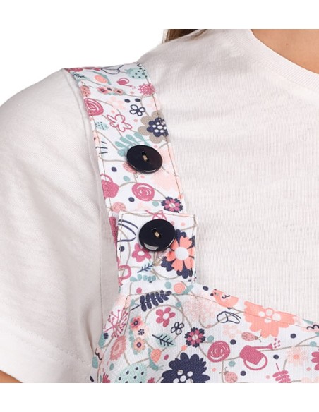 VESTITO STAMPA FIORI BEIGE. Giacca, grembiules da scolastiche