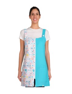 VESTITO STAMPA TURCHESE. Giacca, grembiules da scolastiche