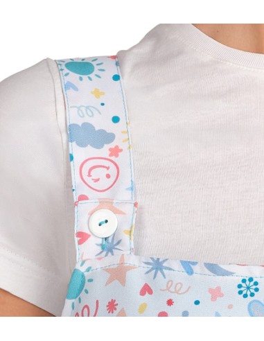 PICHI ESTAMPADO DIVERTIDO TURQUESA. Batas y pichis para maestra