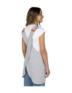 GREMBIULE MAESTRA ELEFANTI ARCOBALENO VICHY GRIGIO. 2