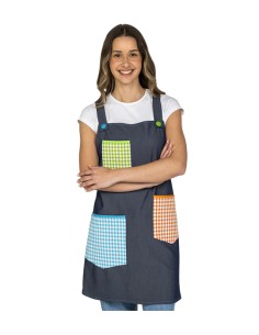 ESTOLA DENIM CON BOLSILLOS VICHY DE COLORES. Batas, estolas y pichis.