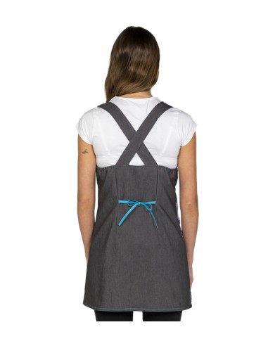 VESTITO MAESTRA GRIGIO TRENINI COLORATI.