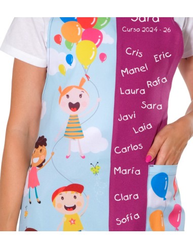 ESTOLA MAESTRA NIÑOS GLOBOS BORDADO